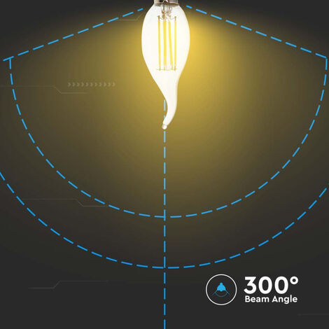 V-TAC Ampoule LED E14 4W Filament Flame Candle 6500K