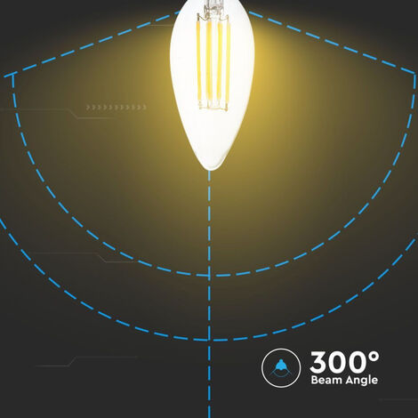 V-TAC Ampoule LED E14 4W Filament Bougie 3000K Dimmable