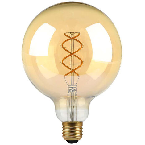 V-TAC Ampoule LED E27 5W G125 Filament Ambre 1800K