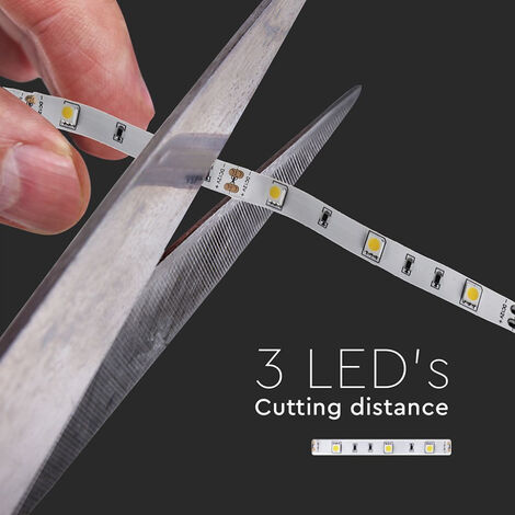 V-TAC Bande LED SMD5050 6W/m 5m 30 LED/m 12V 3000K IP20 10mm