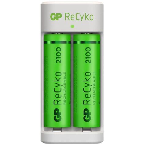 Chargeur USB GP Battery avec 2 piles rechargeables AA 1,5 V 2100 mAh incluses (1/5)