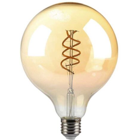 V-TAC Ampoule LED - Globe G125 - Support E27 - IP20 - Ambre - 6W- 400 Lumens - 1800K