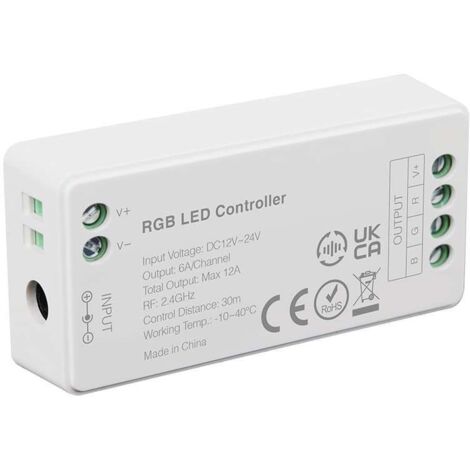 Contrôleur Wi-Fi V-TAC pour bande LED RGB 12 V/24 V, couleur blanche (1/3)