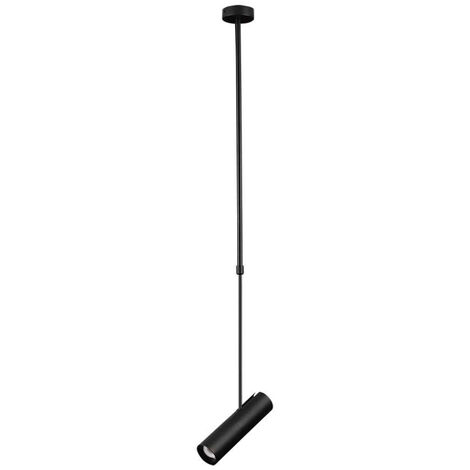 Support de spot LED suspendu V-TAC GU10, corps en aluminium noir, diamètre : 60 x 220 mm