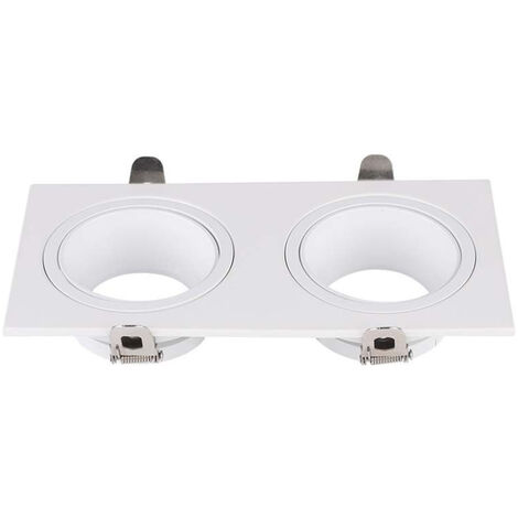 Support de spot encastré rectangulaire double LED V-TAC 2GU10 en polycarbonate et fer