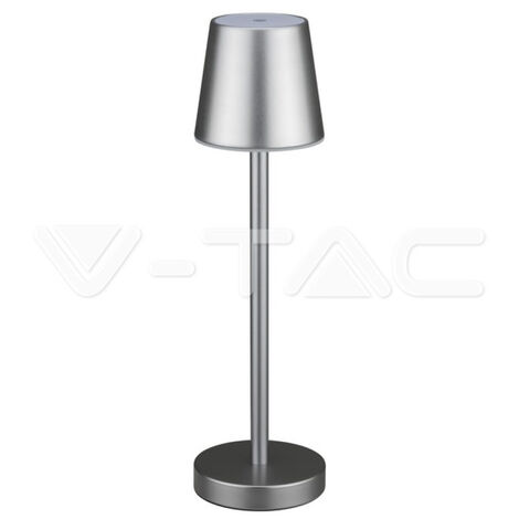 Lampe de table LED rechargeable V-TAC 3 W, grise, intensité variable tactile, blanc naturel (1/5)