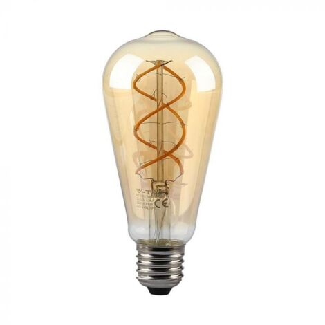 Ampoule LED Vintage E27 ST64 4,8W Ambrée Filament V-TAC VT-2065 - 300 deg - Blanc chaud - 1800K (1/5)