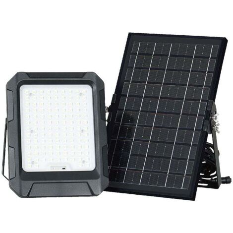 Projecteur LED V-TAC avec télécommande et panneau solaire 10 W Batterie remplaçable Blanc naturel