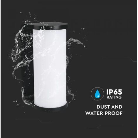 Applique murale LED cylindrique V-TAC 12 W, couleur noire, CCT 3 en 1, IP65 (1/5)