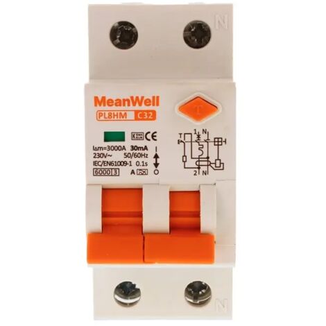 Disjoncteur Différentiel FI/LS 16A 230V 30mA - Protection Fuite, Surcharge, Court-circuit - Pour Maison, Solaire, Camping-car