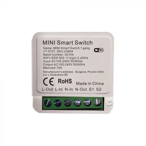 V-TAC VT-5101 Mini commutateur Wi-Fi intelligent commutateur 1 canal - 23604 (1/5)