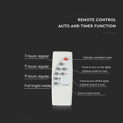 Spot LED noir V-TAC VT-432 30W avec panneau solaire et télécommande Projecteur  avec détecteur de mouvement 4000K - 10310