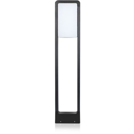 V-TAC VT-33 10W Led jardin sol lumière bollard lampe chip samsung corps noir IP65 80cm blanc froid 6400K - SKU 20115