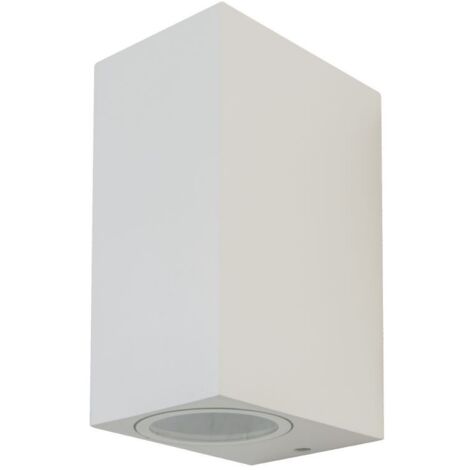 Support mural double pour spot LED V-TAC 2 x GU10 carré en aluminium blanc IP44 (1/10)