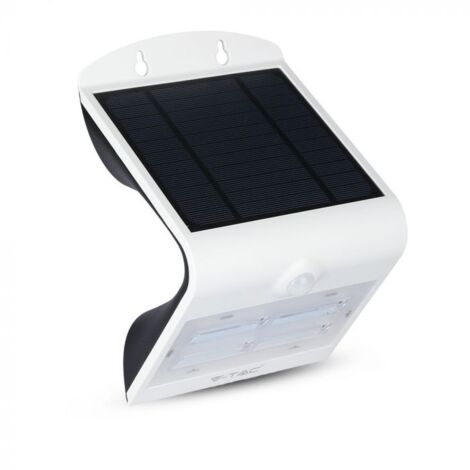 Lampe solaire LED V-TAC avec batterie 3 W 130 lm/W Capteur PIR Blanc chaud + Blanc naturel IP65