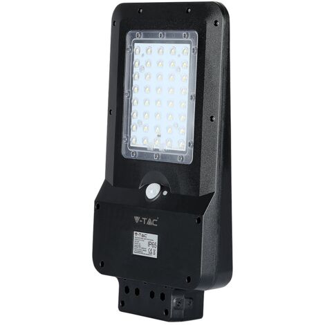 Lampadaire LED V-TAC 15 W avec panneau solaire et détecteur de mouvement, blanc froid, IP65