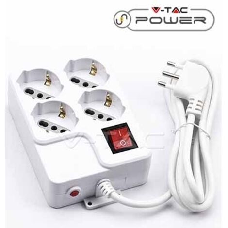 Bloc multiprise avec profilé en aluminium, 10 sorties, connecteur IEC C14 pour câble d'alimentation de