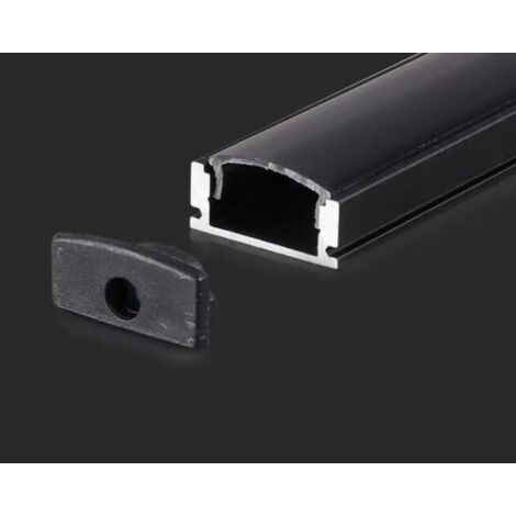 V-Tac – Profilé aluminium 2873 pour bande LED – Longueur 2000mm – Largeur 17,4mm – Installation en surface – Couleur noir - vt-8113-200cm-noir