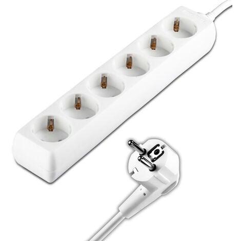 Bloc multiprises 5 Prises 2P+T et 2 USB (câble 1,5m) Blanc - Schneider