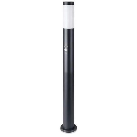 V-Tac – Borne extérieure à détection 80 cm IP44 – Acier inoxydable et plastique noir – Capteur de mouvement 100° – Portée 2-8 mètres - VT-838