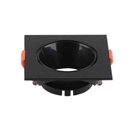 Support de spot encastré carré V-TAC pour spots LED GU10, noir (1/5)