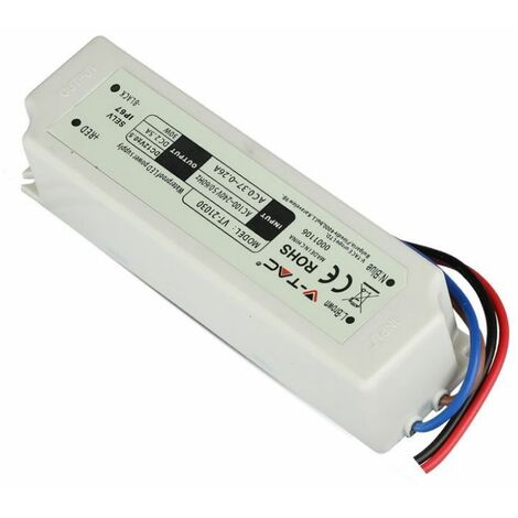 Alimentation plastique V-TAC 30 W 12 V 2,5 A 1 sortie Câble à souder Blanc 150 x 40 x 30 mm IP67