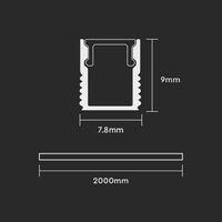 Profilés Aluminium Pour Bandes LED V-TAC - 2x2m, Couverture Satin Argent, Dissipation Chaleur