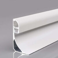 V-Tac – Profilé d'angle aluminium argenté pour bandes LED – Diffuseur opaque 2000 x 60 x 36 mm – Installation facile et légère