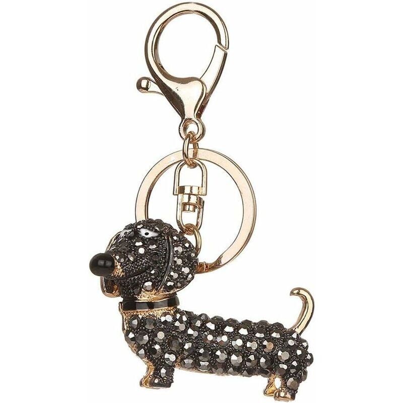 Crystal Dog Keychain Decorative Pendant Keychain Tote Bag