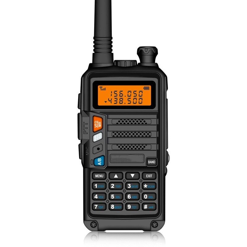 8W/10W Tri-Band UV-5R+ Radio Long Range Hunting Walkie Talkie, UV-5R Dual-Band  UHF VHF Upgraded Version 1/4 Piece, Standard 8W