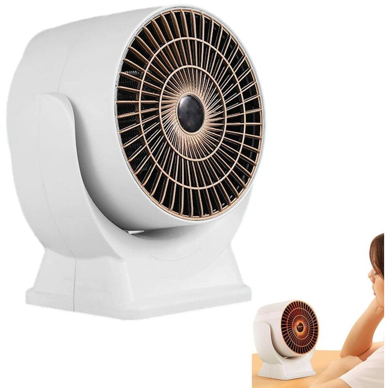 Fan Heater - 800W Portable Space Heater - Quiet Economical Space Heater,  Fast Heat Up, Mini Portable Space Heater, Small Space Heater Thermostat  Desktop (White)