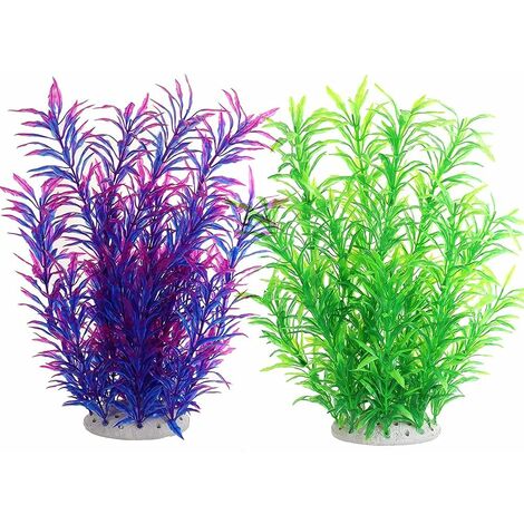 Artificial Aquatic Plants, 2 Pack Large Aquarium Plants Plastic Fish 