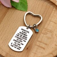 Inspirational Jewellery Gifts Silver Stainless Steel Dog Tag Key Ring Key Chain Key Fob