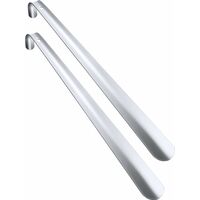2 Pack Stainless Steel Shoe Horns Long Handle Shoe Horn with Comfort Grip for Seniors