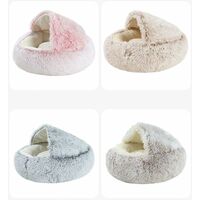 Plush Pet Basket, Donut Semi-Closed Warm Basket For Dog Cat, Domestic Cat And Dog Bed Sofa