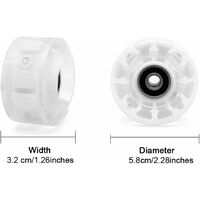 4 light up wheels for roller skates, light up wheels, suitable for double row skating and skateboard