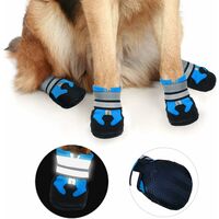Dog Boots, Dog Protection Boot 4 Pieces Dog Breathable Shoe Non-Slip Liner (XL, Lake Blue)