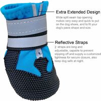 Dog Boots, Dog Protection Boot 4 Pieces Dog Breathable Shoe Non-Slip Liner (XL, Lake Blue)