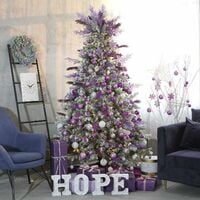Plastic Christmas Glitter Snowflake Ornaments Christmas Tree Decorations, 4-inch, Set of 36, Purple