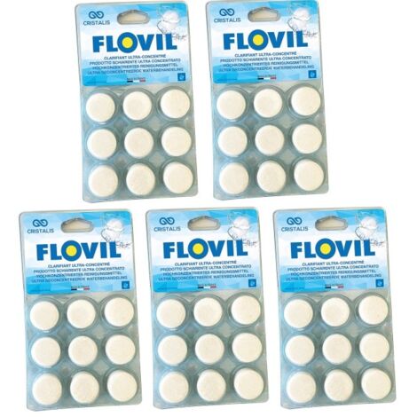 Flovil Clarifiant Ultra concentré, pour Tous Types de filtres piscines - Lot de 45 pastilles - Made in France
