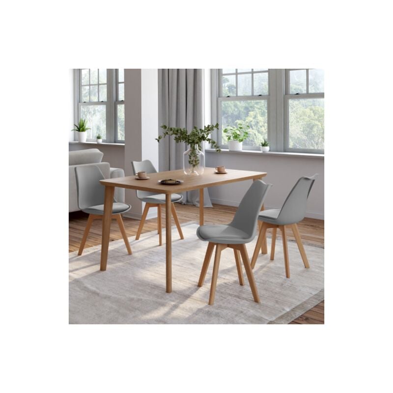 Conjunto de 4 sillas de comedor SARA gris claro