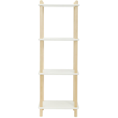 FURNITURE HMD Toy Display Stand Birch and MDF Shelf Unit Bookshelf 4 Tier,W40xD30xH114cm