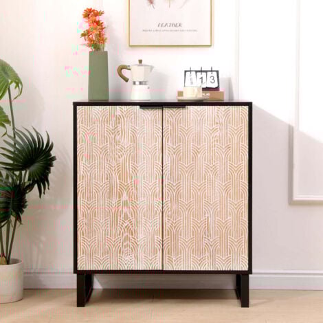 FURNITURE HMD Wooden Wine Cabinet Sideboard Kitchen Storage Cabinet for Home Bar Kitchen