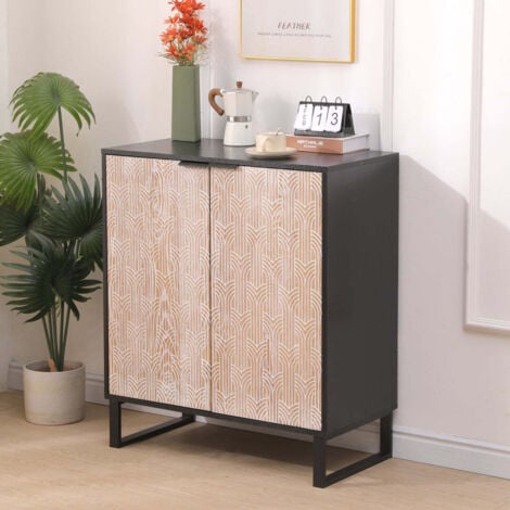 FURNITURE HMD Wooden Wine Cabinet Sideboard Kitchen Storage Cabinet for Home Bar Kitchen