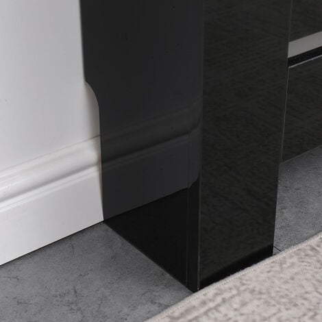 FURNITURE HMD High Gloss Radiator Cover Decorative Cabinet,Black-78x19x82cm(WxDxH)
