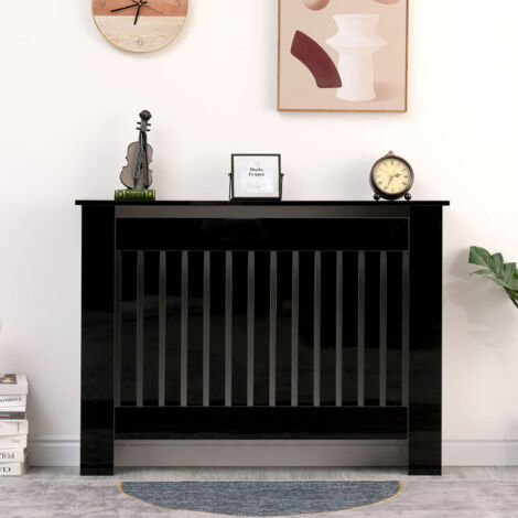 High Gloss Black Vertical Slats Medium-111.5x19x82cm(WxDxH)