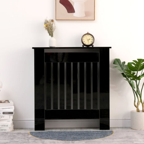High Gloss Black Vertical Slats Small-78x19x82cm(WxDxH)