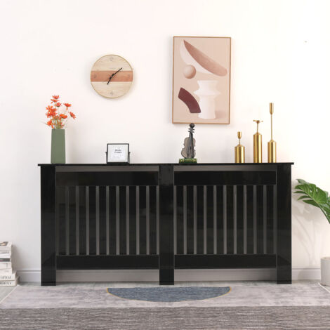 High Gloss Black Vertical Slats Extra Large-171.5x19x82cm(WxDxH)