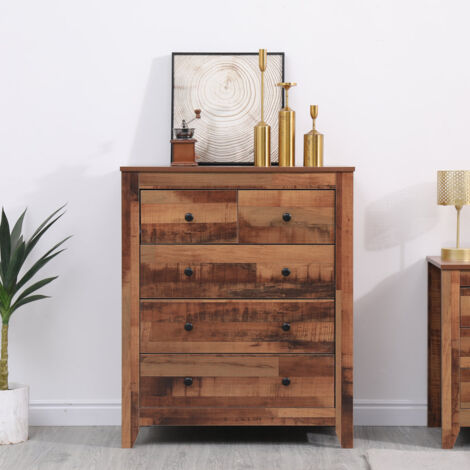 FURNITURE HMD Chest of Drawers with 2+3 Drawers Storage Unit,Bedroom Furniture,79x40x95cm(WxDxH) (1/4)