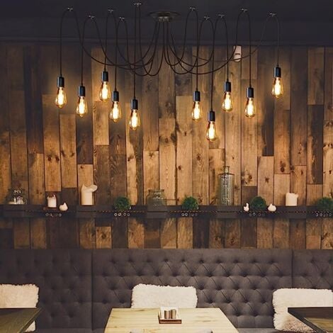 Lustre Araignée Suspension 10 Douille Lampe Luminaire pour Restaurant Café Hôtel